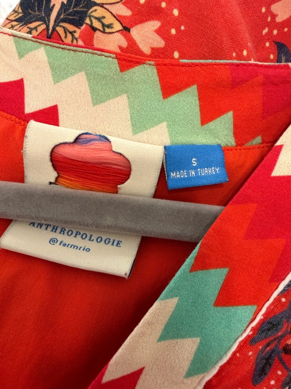 Farm Rio Red Floral V-Neck Ruffled Dress - Picture 3 of 4